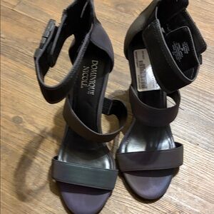 Dominique Black Strappy Heeled Sandals